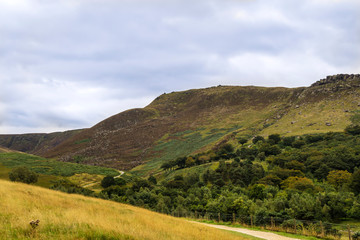 Fototapeta premium Wiejski krajobraz ze stromymi wapiennymi dolinami w Parku Narodowym Peak District leży w środkowej Anglii.