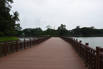 Naklejka premium bridge in the park