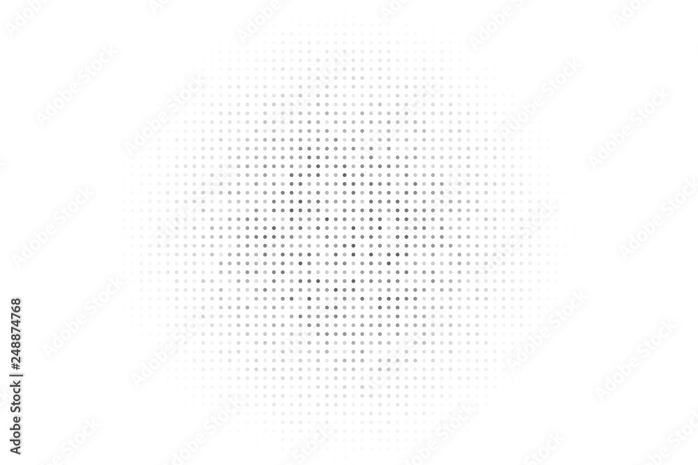 Fototapete Abstract black and white background of dots. Halftone modern web design template. 