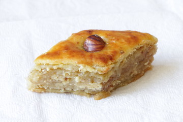 Azerbaijani sweet baklava in home production