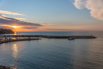 Fototapeta premium Port at Sunset on the Southern Italian Coast