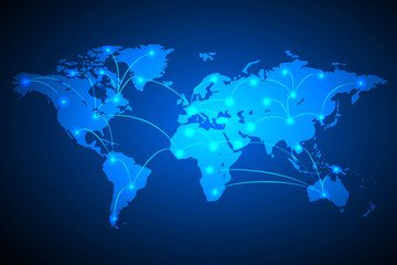 Global network connection background, vector