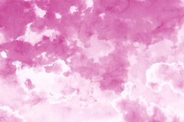 Fototapeta premium Pink ink and watercolor textures on white paper background. Paint leaks and ombre effects. Hand painted abstract image.