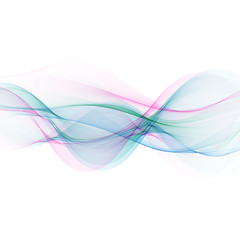 Abstract colorful background with wave over white, Vector