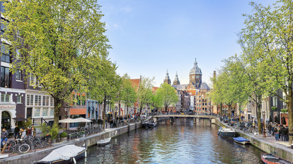 Canals of Amsterdam. View of Rossebuurt district