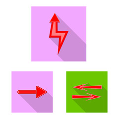 Vector illustration of element and arrow logo. Collection of element and direction stock vector illustration.