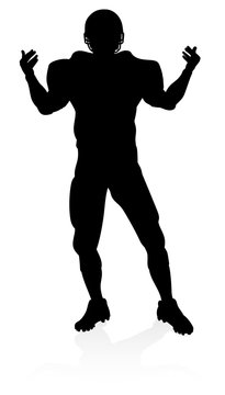 Detailed American Football player sports silhouette