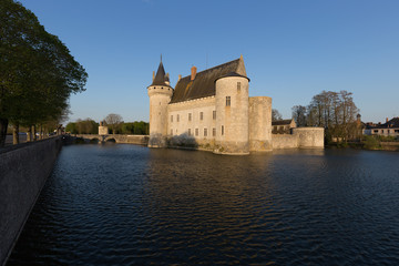 Fototapeta na wymiar View Over The Lake of Chateau de Sully-sur-Loire, France