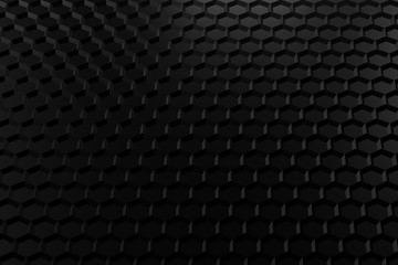 Abstract background black honeycombs. 3D rendering.