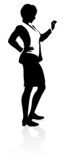 A high quality business person silhouette with reflection