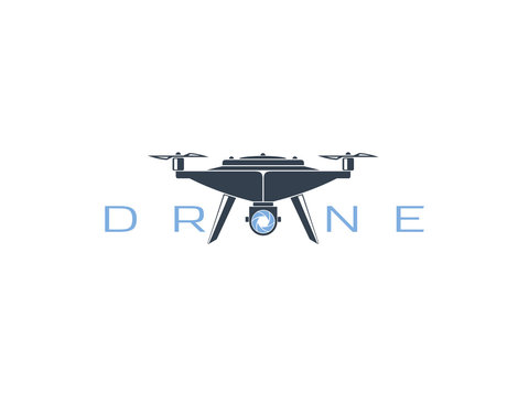 drone quadrocopter logo design, vector eps 10
