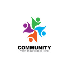 Community and adoption care logo design vector template