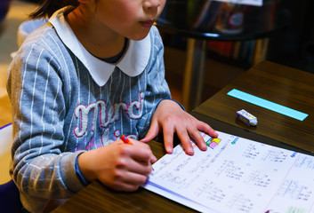 [日本] 宿題をする小学生 (No.2957)