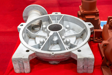 iron casting parts housing pump or blower casting by green sand or shell mold process on red table