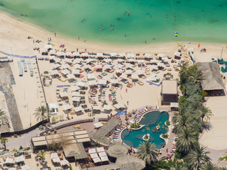 Dubai Marina Beach. View from the height.