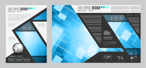 Brochure template, Flyer Design or Depliant Cover for business purposes.