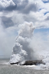 Fototapeta na wymiar Volcanic activity and gas explosion of Kilauea volcano on Hawaii in 2016.