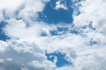 White clouds on blue sky