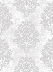Baroque grunge texture pattern Vector. Floral ornament decoration old effect. Victorian engraved retro design. Vintage fabric decors. Luxury fabrics