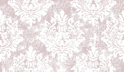 Baroque grunge texture pattern Vector. Floral ornament decoration old effect. Victorian engraved retro design. Vintage fabric decors. Luxury fabrics