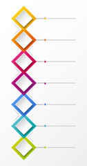 Empty infographic layout with colorful rhombus icons. Vector.
