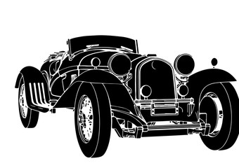 Fototapeta na wymiar vintage sport car silhouette vector