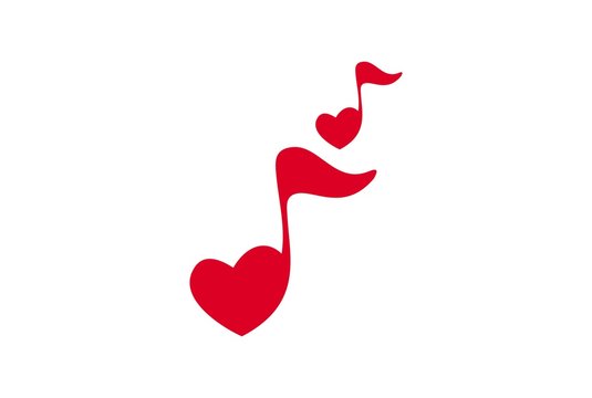 love note music song logo icon