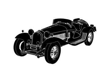 vintage sport car silhouette vector