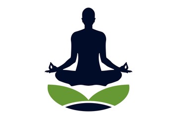 yoga meditation pose logo icon