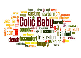 Colic baby word cloud concept 3