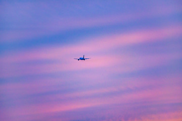 Commercial Airplane Flying at Sky