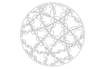 Set decorative circle card for cutting. Abstract linear pattern. Laser cut panel. Vector illustration.