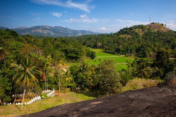 View from Lankatilaka Buddhist temple. Sri Lanka.
