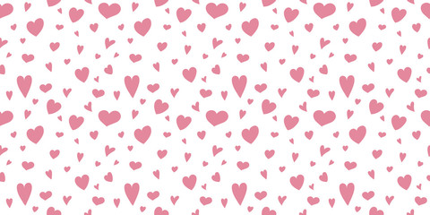 Obraz premium Cute background with hand drawn hearts. Valentine's Day, Mother's Day and Women's Day. Vector