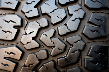 Close up pattern used of car tire.