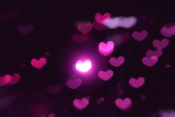 Purple pink Hearts. St. Valentine's Day. Dark background. Romantic
