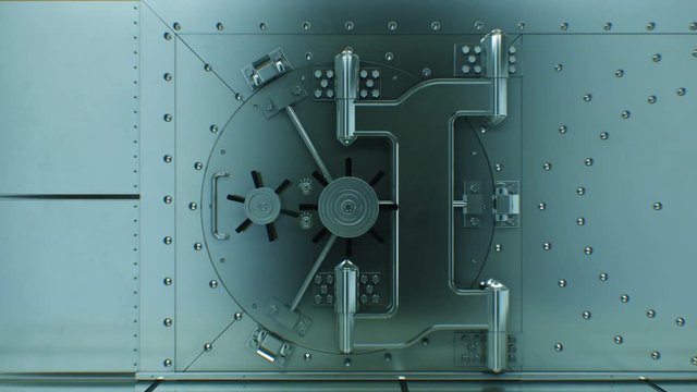 Vault Door Opening Slow with Lock Mechanism Working. Beautiful 3d Animation of Round Safe Door with Alpha Channel. Security Business and Technology Concept. 4k Ultra HD 3840x2160