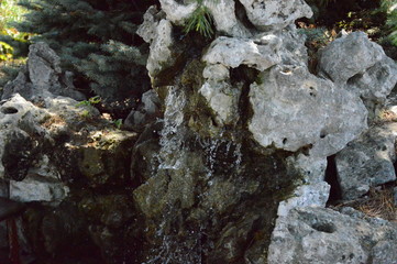 A water fountain in the garden