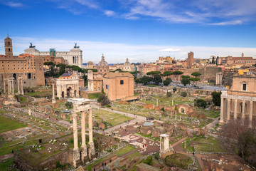 Obraz premium Architecture of the Roman Forum in Rome, Italy