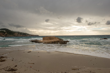 The coast of ibiza a cloudy day