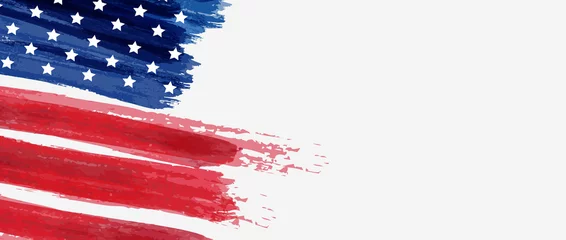 Foto auf Alu-Dibond Hintergrund mit gemalter USA-Flagge © Artlana