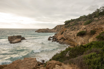 The coast of ibiza a cloudy day