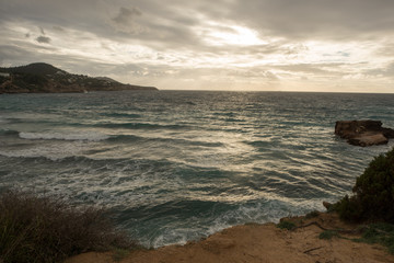 The coast of ibiza a cloudy day