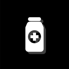 Medicine Pill bottle icon flat