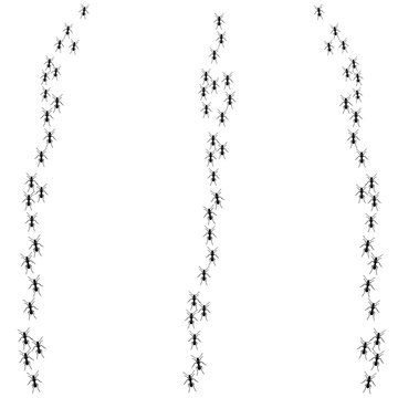 black ants marching on white background clip art preview
