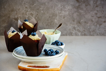 Delicious frosting cupcakes