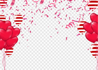Valentines day. banner template background Colorful Balloons. Win, Party & Sale Design