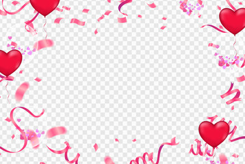 Valentines day. banner template background Colorful Balloons. Win, Party & Sale Design