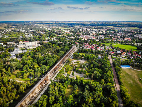 aerial view of Ciechocinek from a Drone