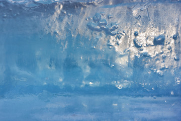 The texture of the ice. The frozen water.Winter background  